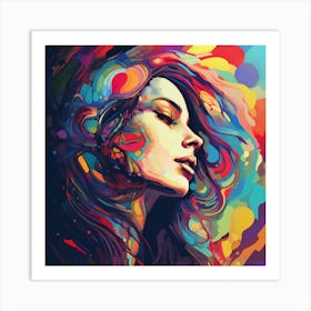 Colorful Girl Painting Art Print