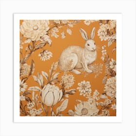 Fall Foliage Rabbit Square 1 Art Print