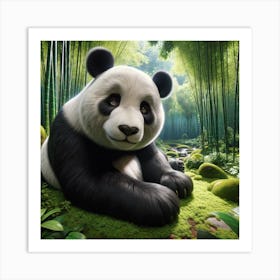 Panda Bear In The Forest Art Print