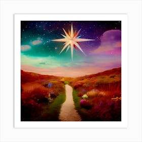 North Star, Rich Colors, Pathway, Surrealism Art Print