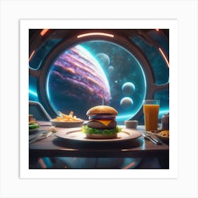 Burger In Space 4 Art Print