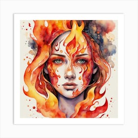 Fire Girl Art Print