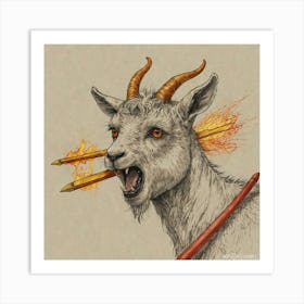 Goat With Arrows Art Print