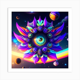 Psychedelic Flower Art Print