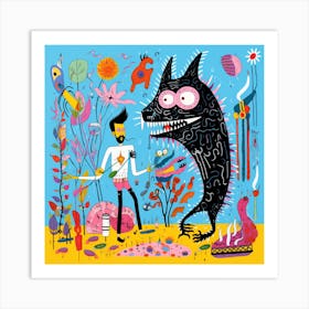 Man And A Monster Art Print