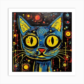 Blue Cat Art Print