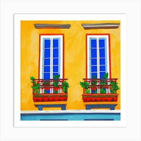 Window Lisbon Portugal In The Style Of Matisse Art Print French Balconies Art Print