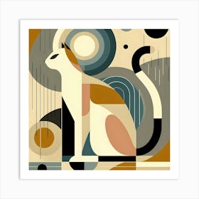 Abstract Cat Canvas Art Art Print