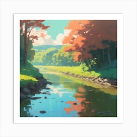 River In Autumn 2 Art Print