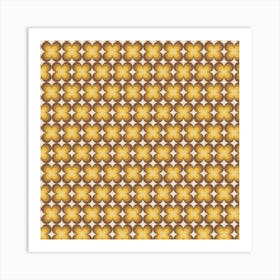 Brown Retro Pattern 09 Art Print