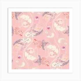 Gravure De Rose Soft Pink Vignette Art Print