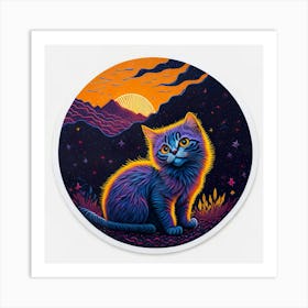 Cat Colored Sky (12) Art Print