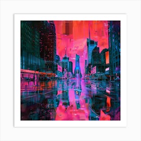 New York City At Night Art Print