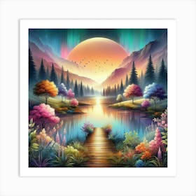 Stylish Spaces With Peaceful Landscapes Art Print