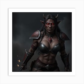 Orc Female Warrior Art Print