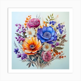 Blooming Brilliance Vibrant Floral Celebration Art Print