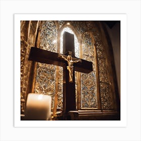 Crucifix In A Church 1 Art Print