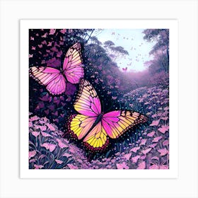 Butterflies In The Meadow 6 Art Print