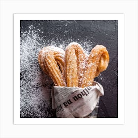 Churro Baking Powdered Sugar Wallpaper 1024x1024 Art Print