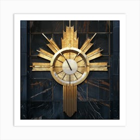 Art Deco Clock Art Print