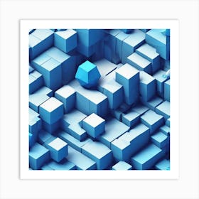 3d Cubes 2 Art Print