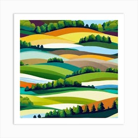 Countryside Landscape Art Print