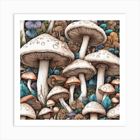 Mushroom Pattern Art Print