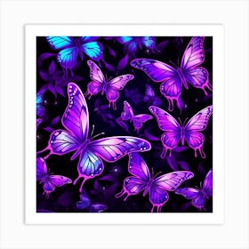 Purple Butterflies Art Print