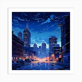 Cityscape At Night 2 Art Print