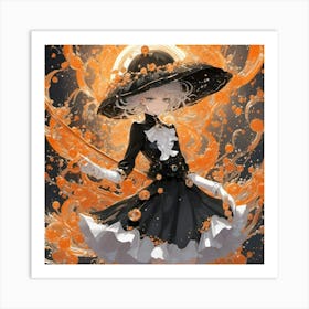 Orange Sakura Art Print