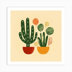 Rizwanakhan Simple Abstract Cactus Non Uniform Shapes Petrol 67 Art Print
