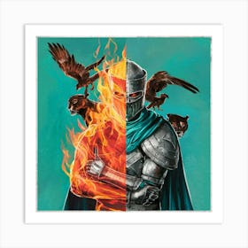 Knight Of Fire Art Print
