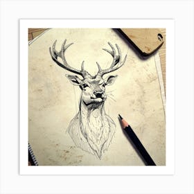 Deer Head 9 Art Print