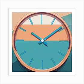 Flat Vector Illustration Of A Wall Clock (1) Art Print