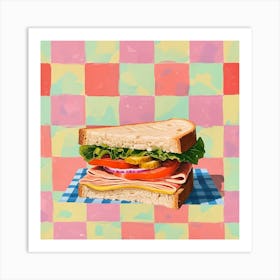 Club Sandwich Pastel Checkerboard 2 Art Print