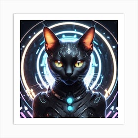 Futuristic Cat 1 Art Print