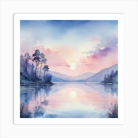 Watercolor Landscape Painting 2 Art Print