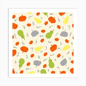 Pumpkins Pattern Art Print