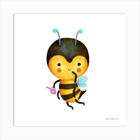 Cute Busy Bee Art Print