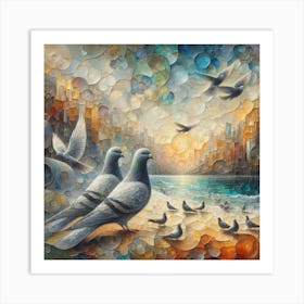 Pigeons 8 Art Print