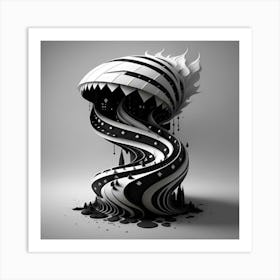 Black And White Abstract Painting Art Print