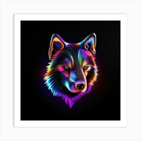 Neon Wolf 9 Art Print