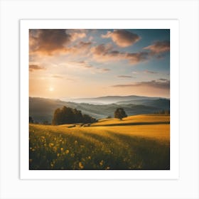 Sunset In Tuscany Art Print