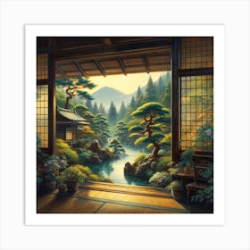 Relax By The Japanese Garden Art Print