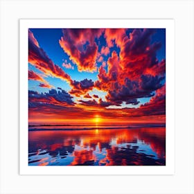 Beautiful Ocean Sunset V2 3 Art Print