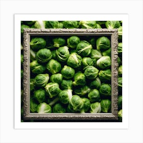 Frame Created From Brussels Sprouts On Edges And Nothing In Middle Haze Ultra Detailed Film Photo (7) Art Print