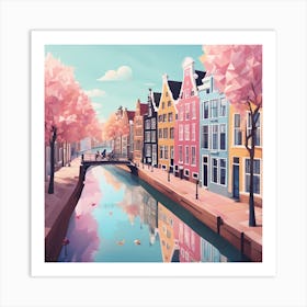 Amsterdam City Low Poly (35) Art Print