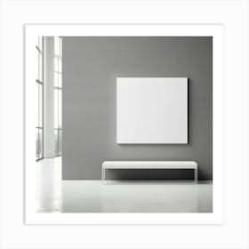 Blank Canvas In A Grey Room Art Print