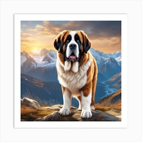 St Bernard 62 Art Print