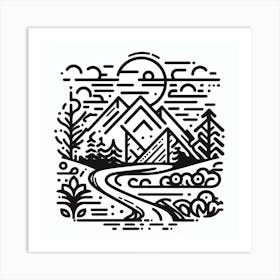 Landscape In Black And White Art Print